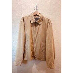 Vintage Van Heusen Mens Faux Suede Classic Jacket Large Business Casual Neutral